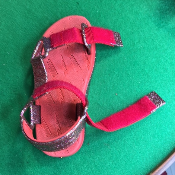 MINI MELISSA & RIDER PAPETE RED-CLEAR GLITTER PINK SANDAL SZ 12 - Picture 6 of 10